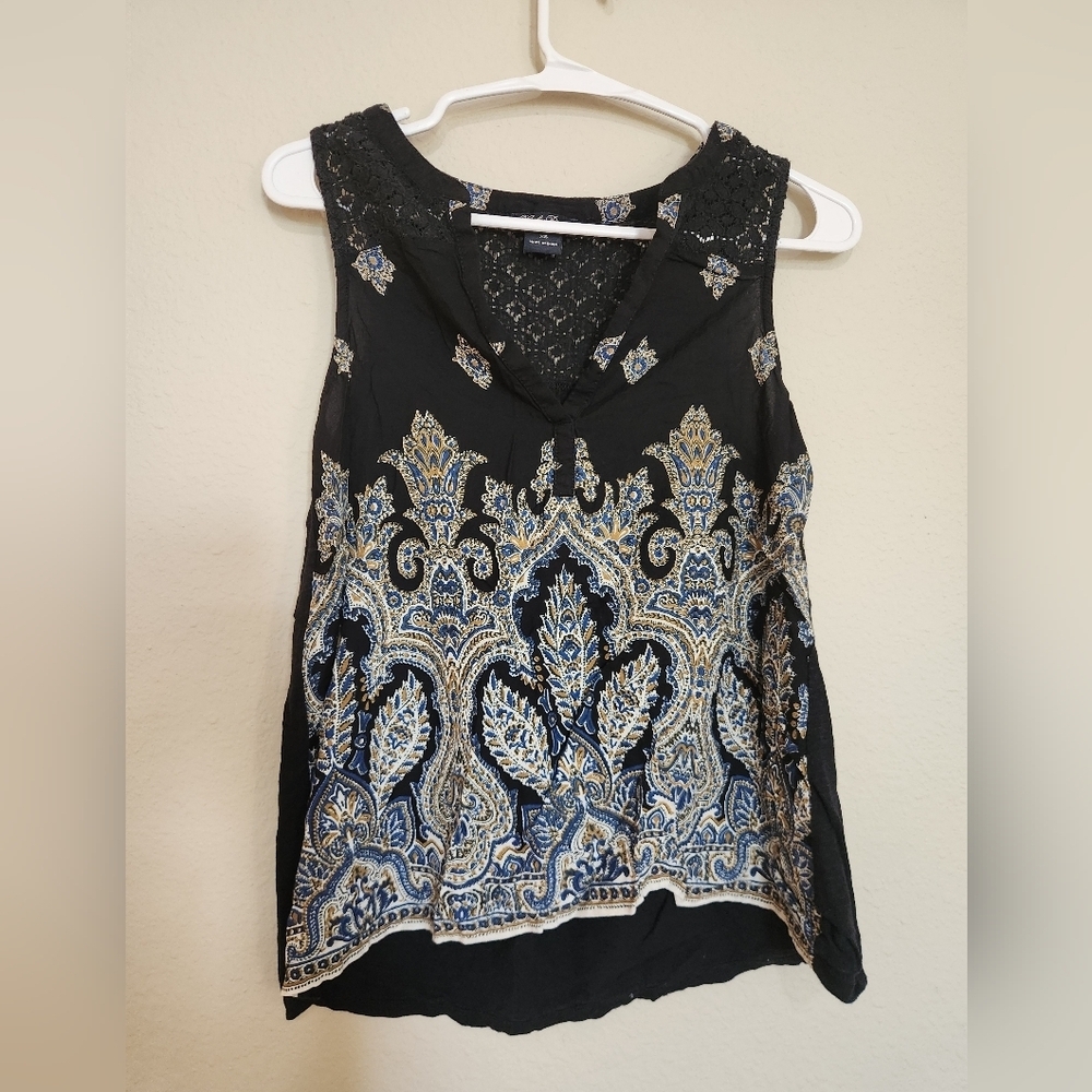 Lucky Brand Black Sheer Tank Top Size XS